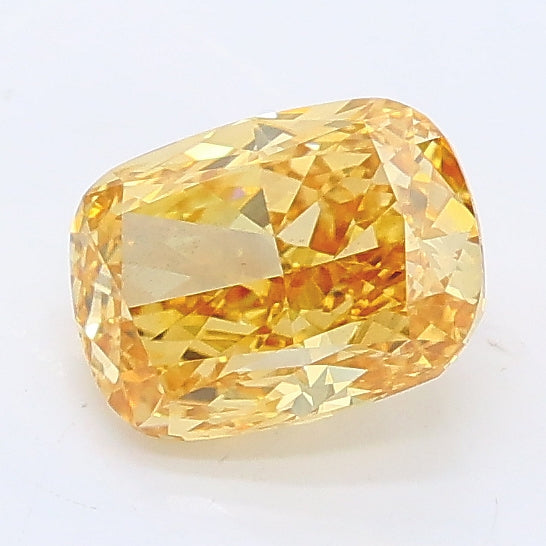 1.07 carat fancy intense yellow cushion lab grown diamond VS2 clarity