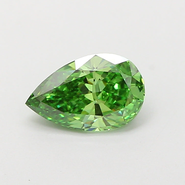 1.00 carat fancy vivid green pear lab grown diamond VVS2 clarity