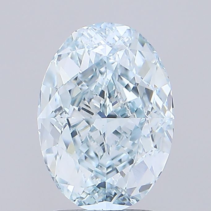 3.03 carat fancy intense blue oval lab grown diamond VVS2 clarity