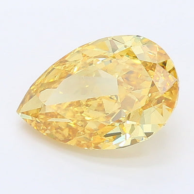 1.51 carat fancy intense yellow pear lab grown diamond VS2 clarity