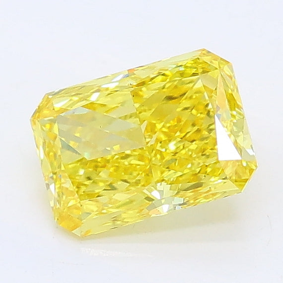 1.03 carat fancy vivid yellow radiant lab grown diamond VS1 clarity
