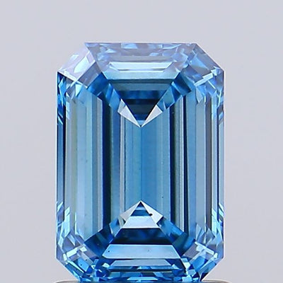 1.01 carat fancy vivid blue emerald lab grown diamond VS2 clarity