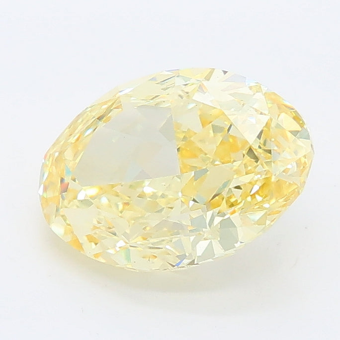 2.34 carat fancy intense yellow oval lab grown diamond VS2 clarity