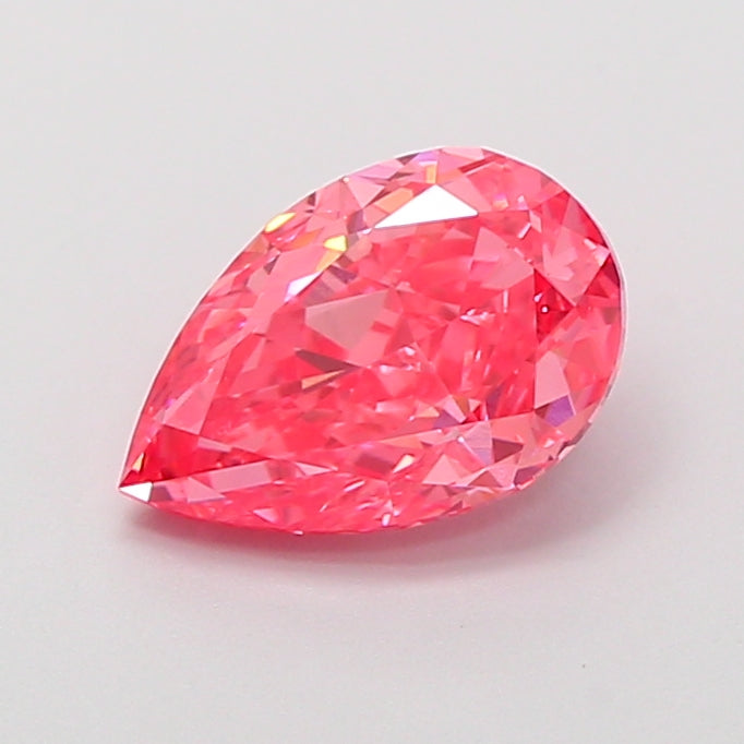 1.69 carat fancy vivid pink pear lab grown diamond VVS2 clarity