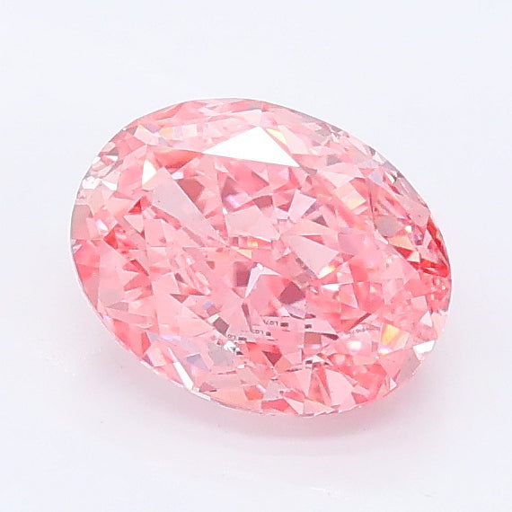 1.00 carat fancy vivid pink oval lab grown diamond VS2 clarity
