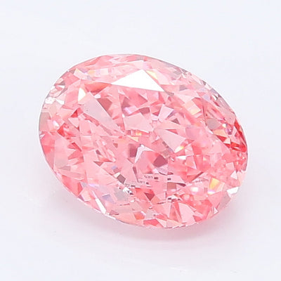 1.00 carat fancy vivid pink oval lab grown diamond VS2 clarity