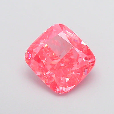 2.04 carat fancy vivid pink cushion lab grown diamond VS2 clarity
