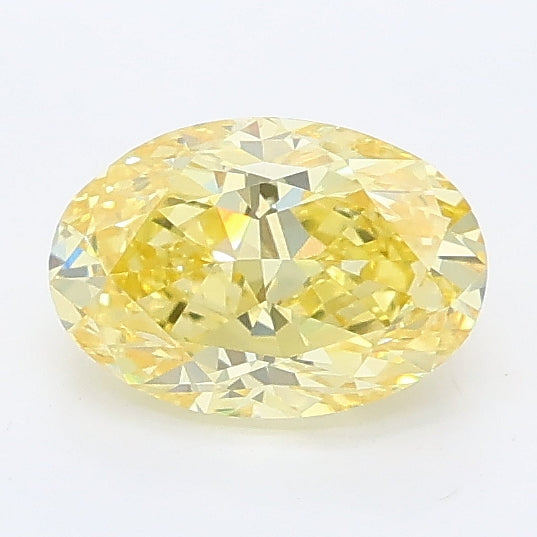 0.95 carat fancy intense yellow oval lab grown diamond VS1 clarity