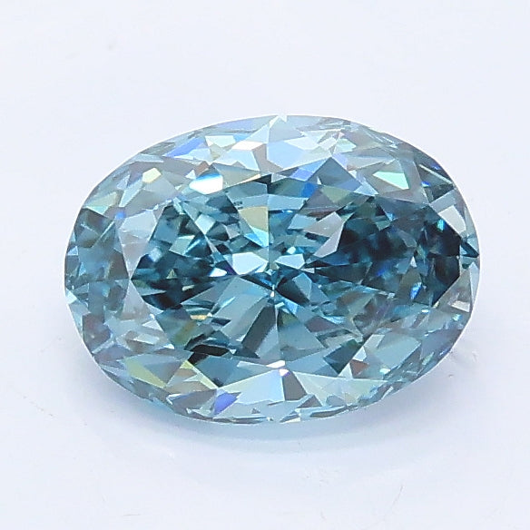 1.06 carat fancy vivid blue oval lab grown diamond VS1 clarity