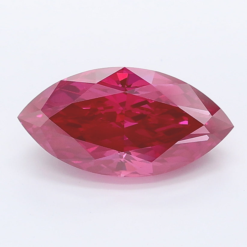 2.01 carat fancy vivid pink marquise lab grown diamond VVS2 clarity