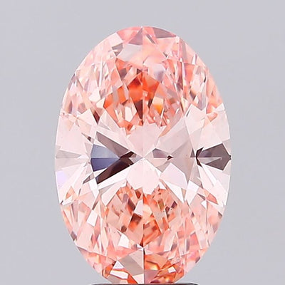 2.45 carat fancy vivid orange pink oval lab grown diamond VS1 clarity