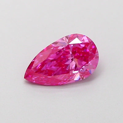 0.79 carat fancy intense pink pear lab grown diamond VVS2 clarity