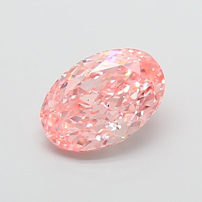 2.00 carat fancy vivid pink oval lab grown diamond SI1 clarity