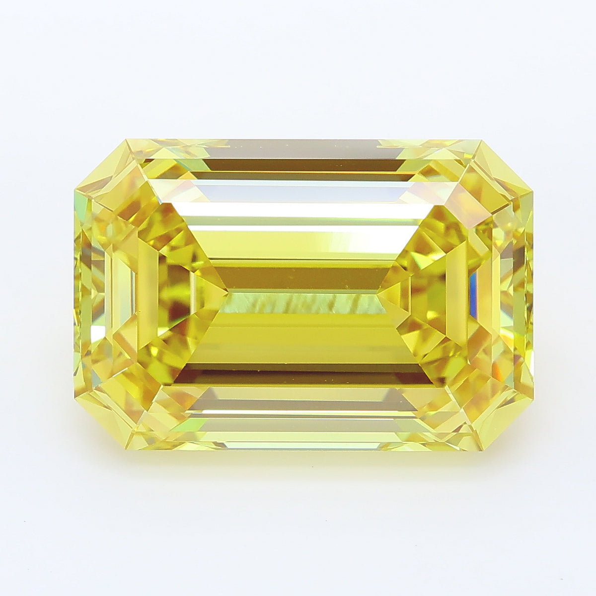 10.02 carat fancy intense yellow emerald lab grown diamond VVS2 clarity