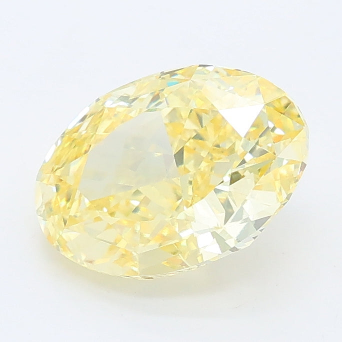 2.18 carat fancy intense yellow oval lab grown diamond VS1 clarity