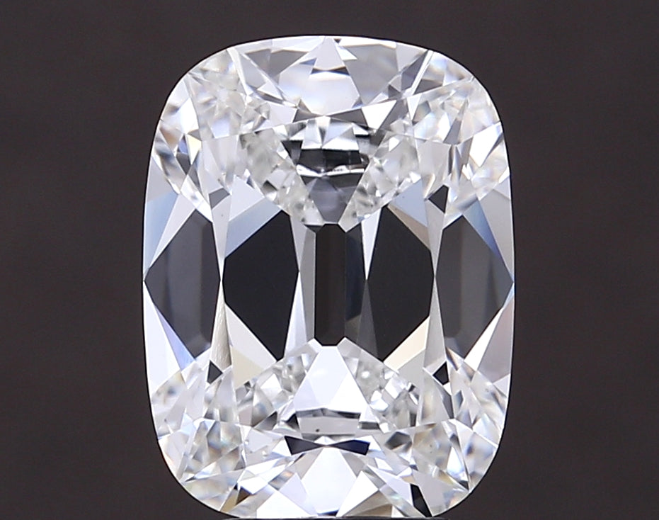 5.25 carat old mine cushion lab grown diamond F color VS1 clarity