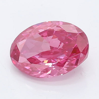 1.11 carat fancy vivid pink oval lab grown diamond VS1 clarity