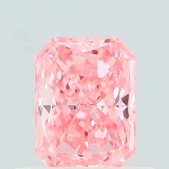 0.54 carat fancy intense pink radiant lab grown diamond VS2 clarity