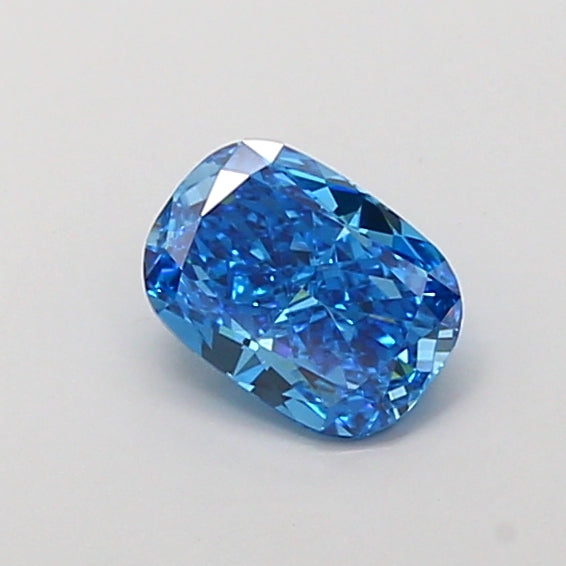 0.91 carat fancy vivid blue cushion lab grown diamond VVS2 clarity
