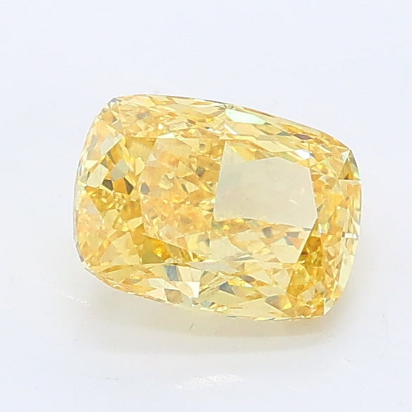 1.01 carat fancy intense yellow cushion lab grown diamond VS2 clarity