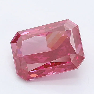1.02 carat fancy vivid pink radiant lab grown diamond VS1 clarity