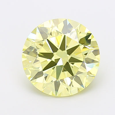 4.05 carat fancy intense yellow round lab grown diamond VS1 clarity