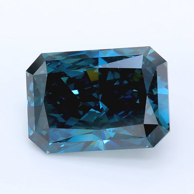 5.62 carat fancy deep blue radiant lab grown diamond VS2 clarity