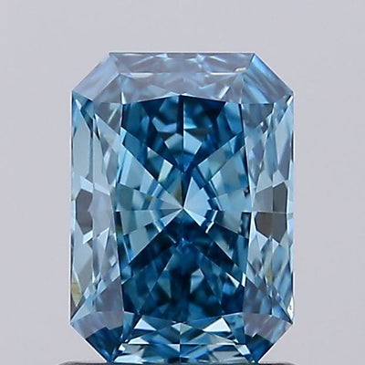 1.00 carat fancy vivid blue radiant lab grown diamond VS1 clarity