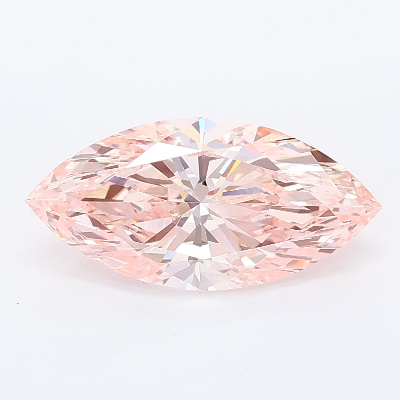 1.53 carat fancy intense pink marquise lab grown diamond VVS2 clarity