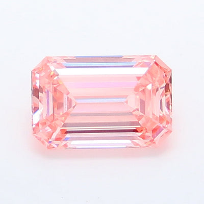 0.92 carat fancy vivid pink emerald lab grown diamond VVS2 clarity