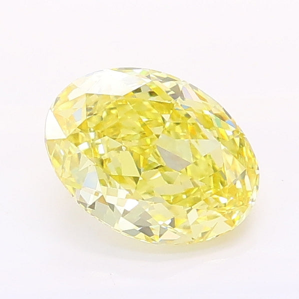 1.01 carat fancy intense yellow oval lab grown diamond VVS2 clarity