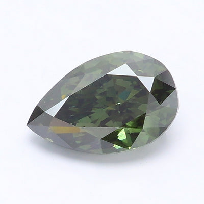 1.21 carat fancy deep green pear lab grown diamond SI1 clarity