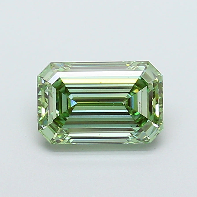 3.02 carat fancy vivid green emerald lab grown diamond VS2 clarity