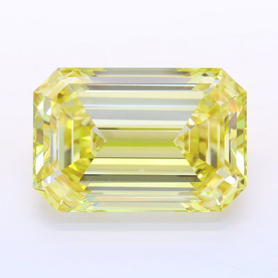 15.56 carat fancy yellow emerald lab grown diamond VVS2 clarity