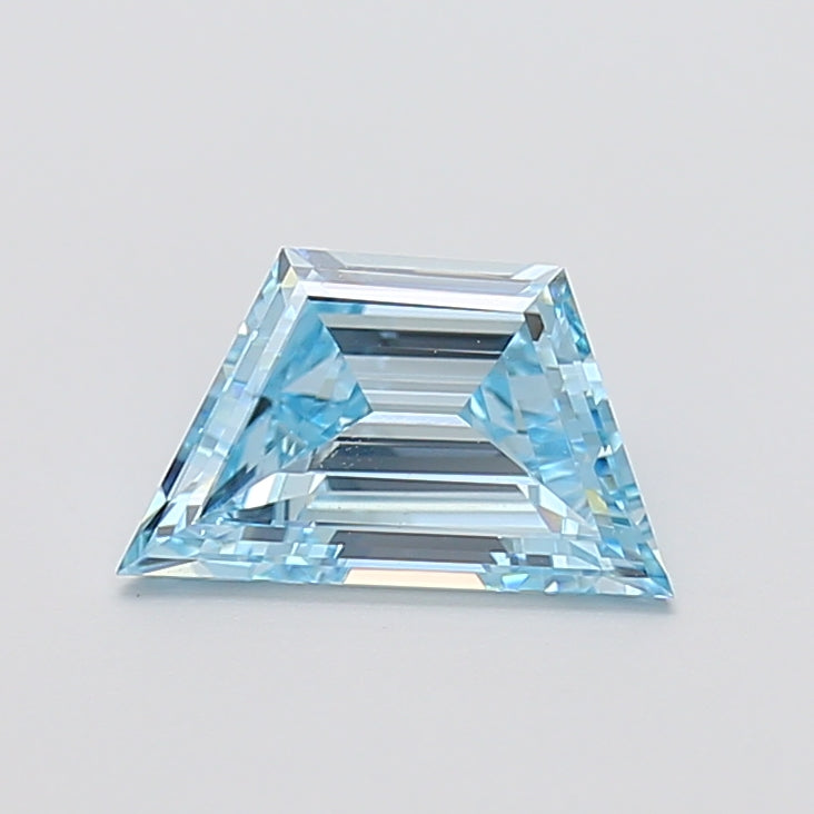 1.60 carat fancy vivid blue trapezoid lab grown diamond VS1 clarity