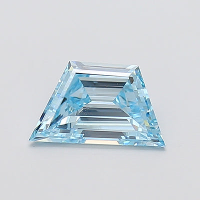 1.60 carat fancy vivid blue trapezoid lab grown diamond VS1 clarity