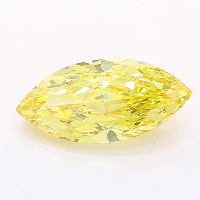 1.06 carat fancy vivid yellow marquise lab grown diamond VS1 clarity
