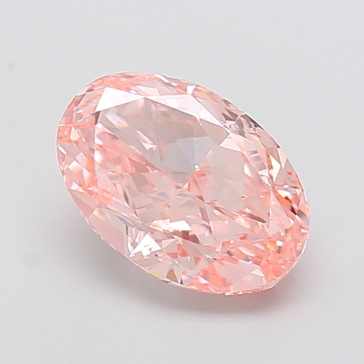 4.03 carat fancy intense pink oval lab grown diamond VS1 clarity