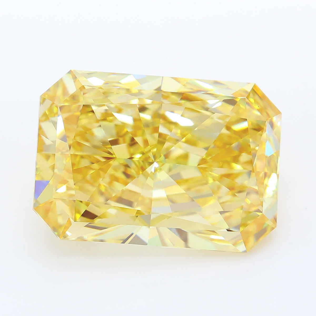 11.55 carat fancy yellow radiant lab grown diamond VVS2 clarity