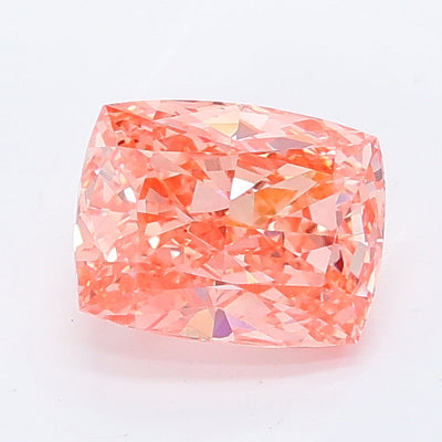 1.06 carat fancy vivid pink cushion lab grown diamond VVS2 clarity