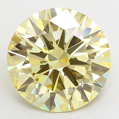 10.02 carat fancy yellow round lab grown diamond VVS2 clarity