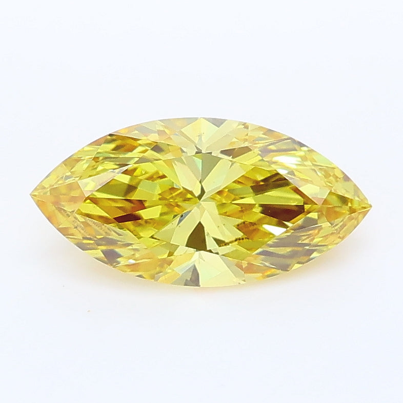 1.02 carat fancy intense brownish yellow marquise lab grown diamond VS2 clarity