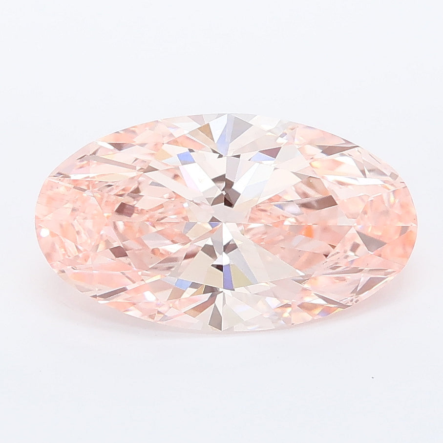 2.60 carat fancy vivid pink moval lab grown diamond VS1 clarity