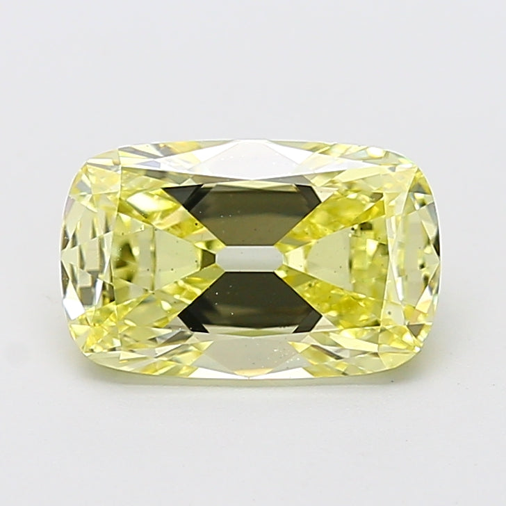 3.01 carat fancy yellow old mine cushion lab grown diamond VS2 clarity
