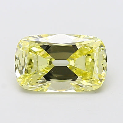 3.01 carat fancy yellow old mine cushion lab grown diamond VS2 clarity