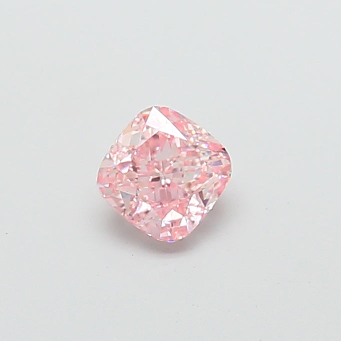 0.95 carat fancy intense pink cushion lab grown diamond VS1 clarity