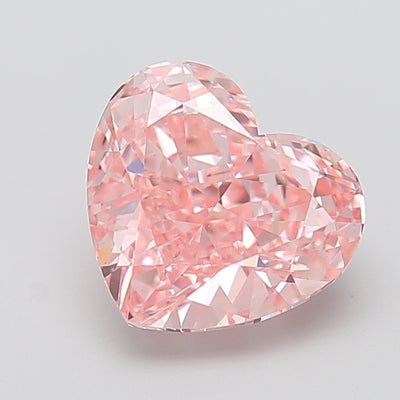 5.04 carat fancy vivid pink heart lab grown diamond VS1 clarity
