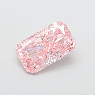 1.78 carat fancy vivid pink radiant lab grown diamond VVS2 clarity