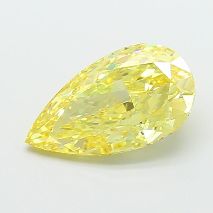 3.00 carat fancy vivid yellow pear lab grown diamond VS2 clarity