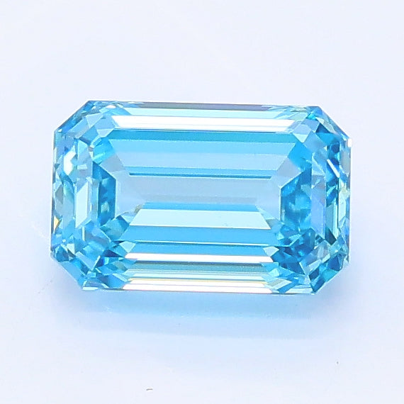0.95 carat fancy vivid blue emerald lab grown diamond VS1 clarity